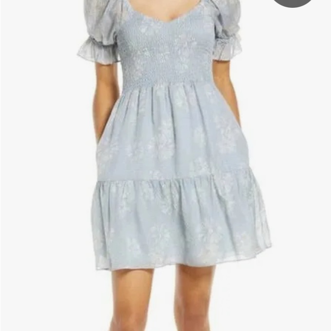 Madewell Lucie Smocked Silk Mini Dress